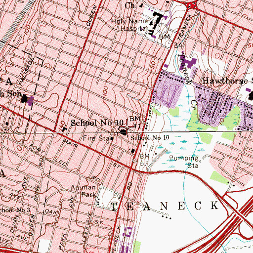 Topographic Map of School Number 10, NJ