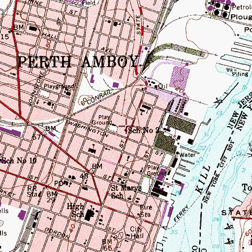 Topographic Map of Anthony V Ceres Elementary School, NJ
