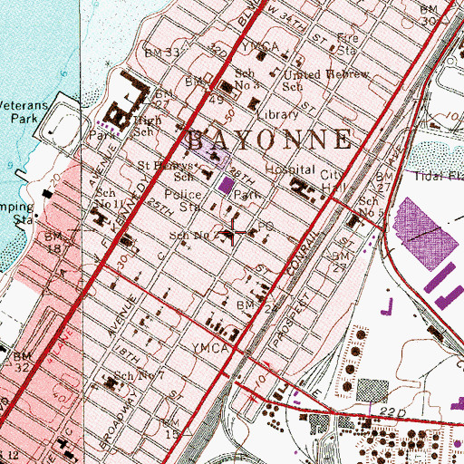 Topographic Map of Phillip G Vroom Number 2 Elementary School, NJ