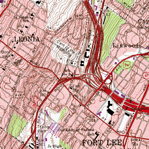 Topographic Map of Number 2 Elementary School, NJ