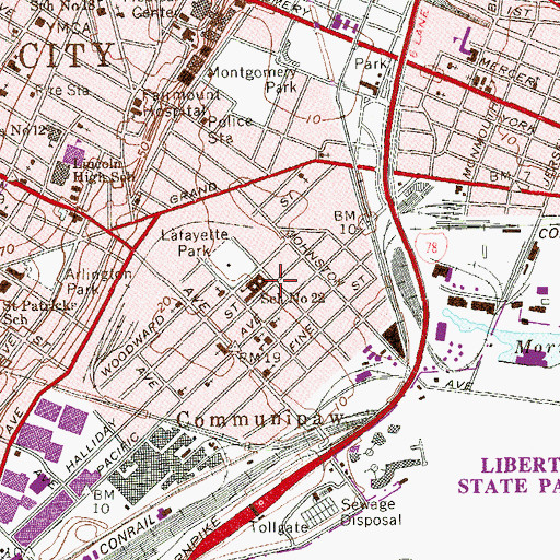 Topographic Map of Number 22 Elementary School, NJ