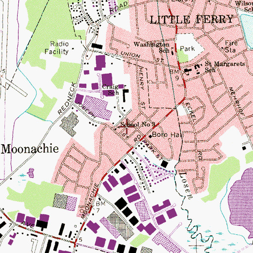 Topographic Map of School Number 3, NJ