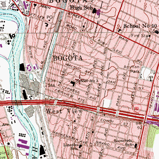 Topographic Map of E Roy Bixby Elementary School, NJ