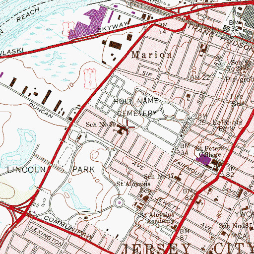 Topographic Map of Doctor Charles P DeFuccio Number 39 Elementary School, NJ
