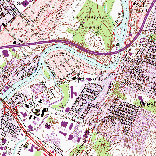 Topographic Map of Beatrice Gilmore Elementary School, NJ