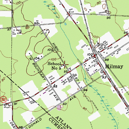 Topographic Map of School Number 5, NJ