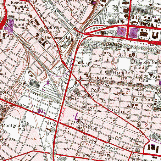 Topographic Map of Number 5 Elementary School, NJ