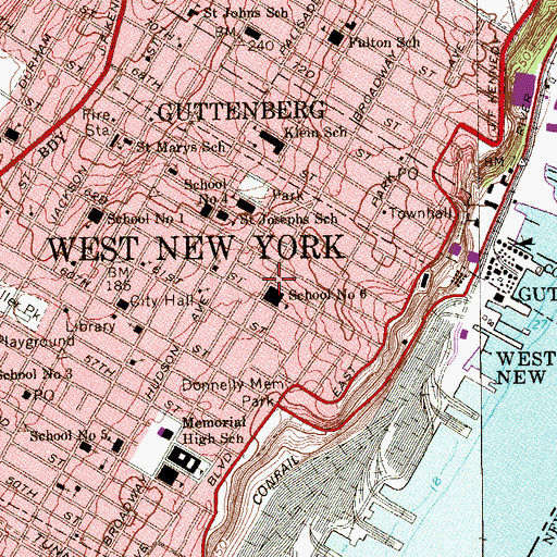 Topographic Map of Harry L Bain Elementary School, NJ