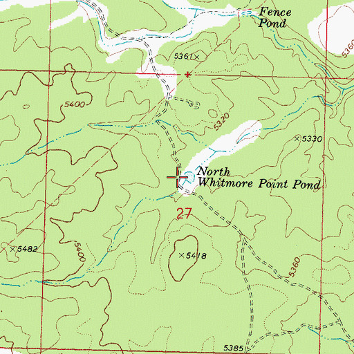 Topographic Map of North Whitmore Point Pond, AZ