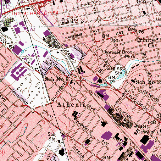 Topographic Map of School Number 6, NJ