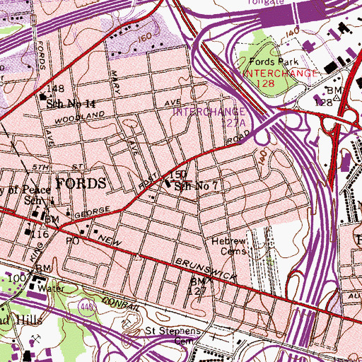 Topographic Map of Grade School Number 7 (historical), NJ