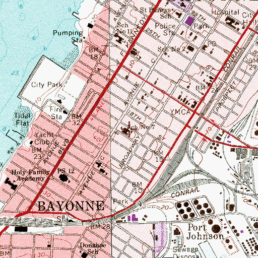 Topographic Map of School Number 7, NJ