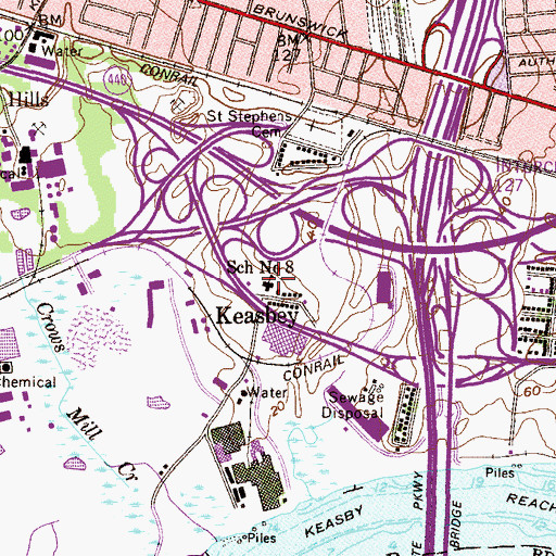 Topographic Map of Grade School Number 8 (historical), NJ
