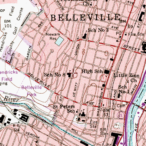 Topographic Map of Number 8 Elementary School, NJ