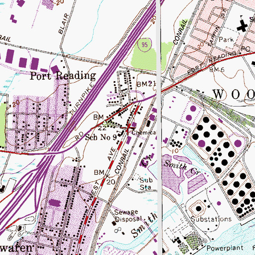 Topographic Map of School Number 9, NJ