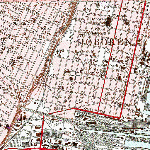 Topographic Map of Connors Primary School, NJ