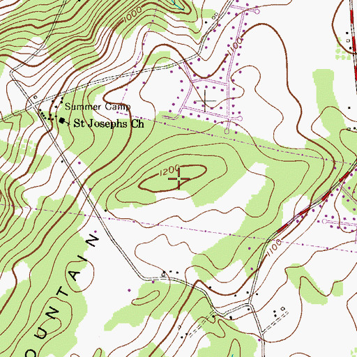 Topographic Map of Schooleys Mountain, NJ