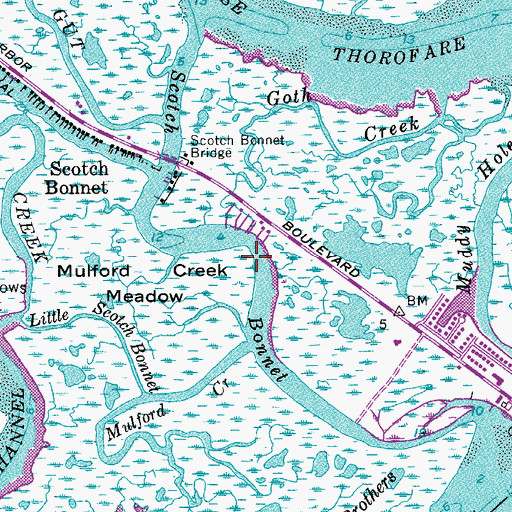 Topographic Map of Scotch Bonnet, NJ