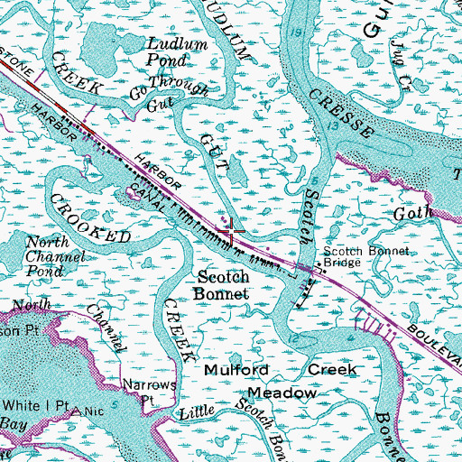 Topographic Map of Scotch Bonnet, NJ