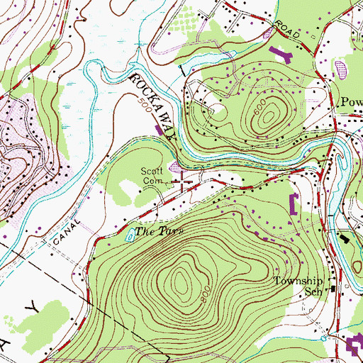 Topographic Map of Scott Cemetery, NJ
