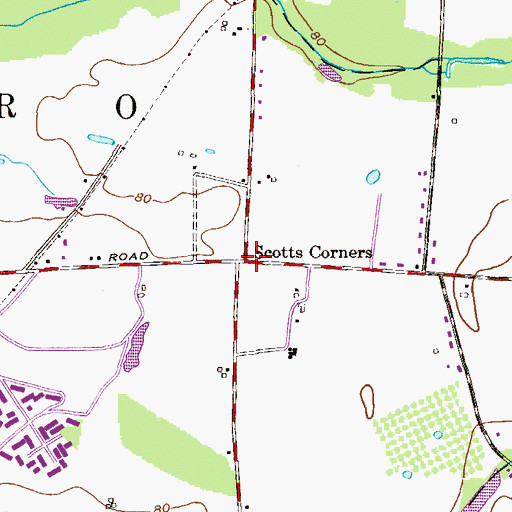 Topographic Map of Scotts Corners, NJ