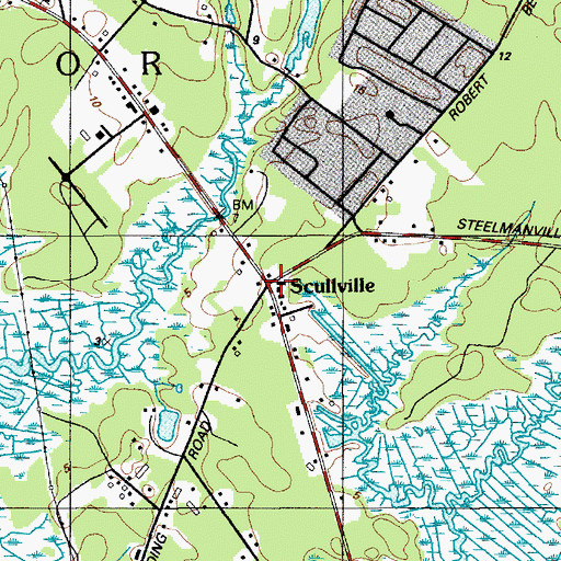Topographic Map of Scullville, NJ