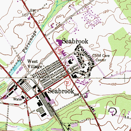 Topographic Map of Seabrook, NJ