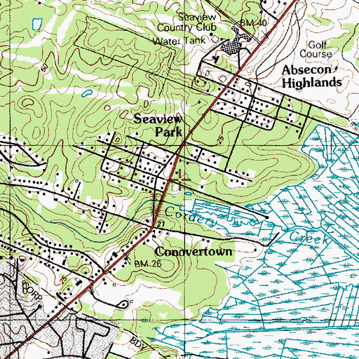 Topographic Map of Seaview Park, NJ