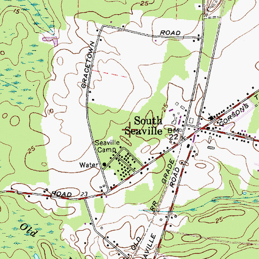 Topographic Map of Seaville Camp, NJ