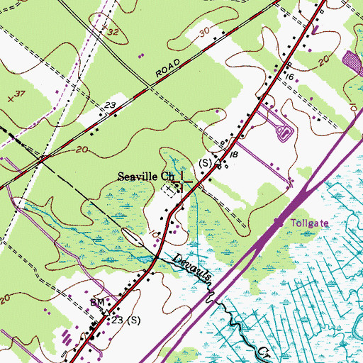 Topographic Map of Seaville Church, NJ