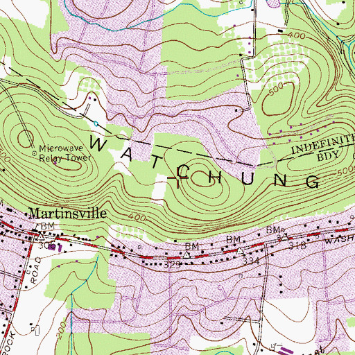 Topographic Map of Second Watchung Mountain, NJ