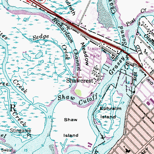 Topographic Map of Sedge Creek, NJ