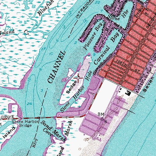 Topographic Map of Sedge Island, NJ