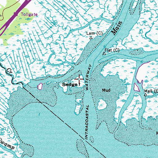 Topographic Map of Sedge Island, NJ
