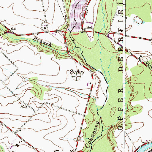 Topographic Map of Seeley, NJ
