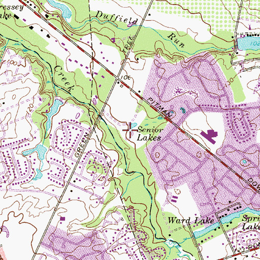Topographic Map of Senior Lakes, NJ