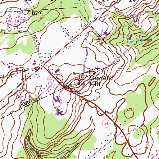 Topographic Map of Seward Hill, NJ
