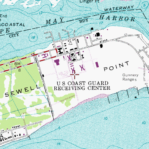 Topographic Map of Sewell Point, NJ