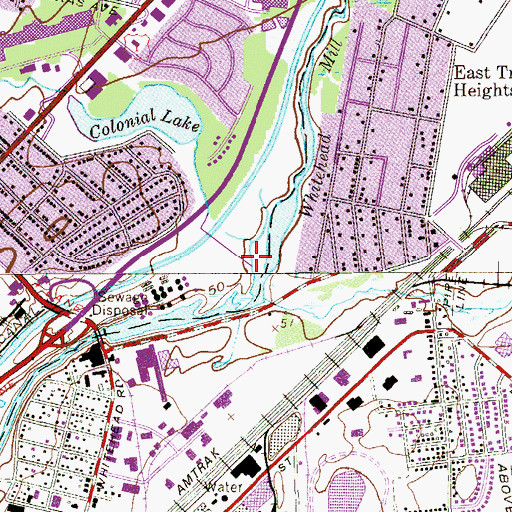 Topographic Map of Shabakunk Creek, NJ
