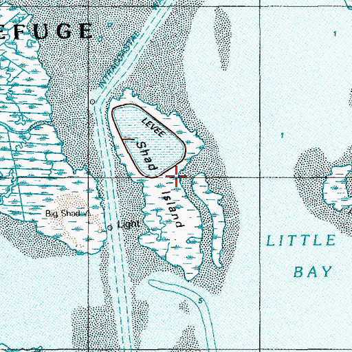 Topographic Map of Shad Island, NJ
