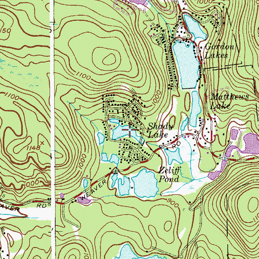 Topographic Map of Shady Lake, NJ