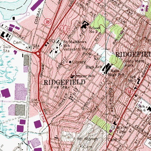 Topographic Map of Shaler School, NJ