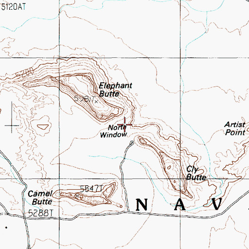 Topographic Map of North Window, AZ