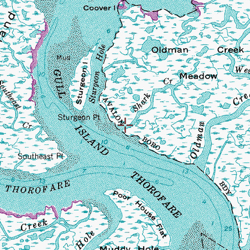 Topographic Map of Shark Creek, NJ