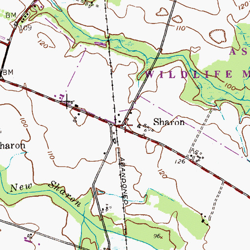 Topographic Map of Sharon, NJ