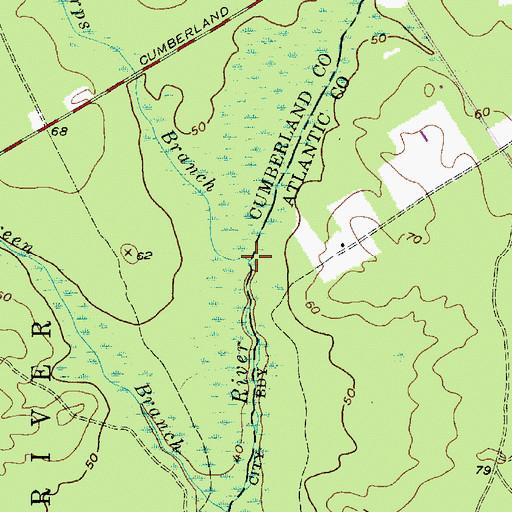 Topographic Map of Sharps Branch, NJ