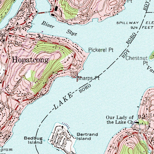 Topographic Map of Sharps Point, NJ