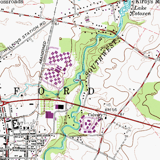 Topographic Map of Sharps Run, NJ