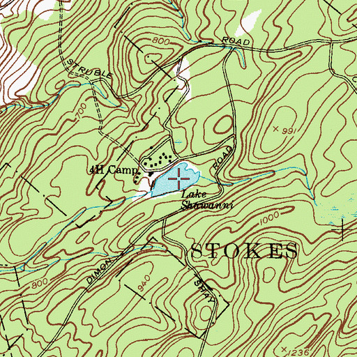 Topographic Map of Lake Shawanni, NJ
