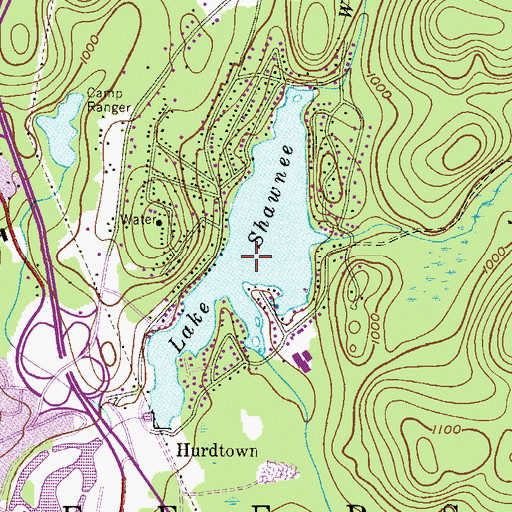 Topographic Map of Lake Shawnee, NJ